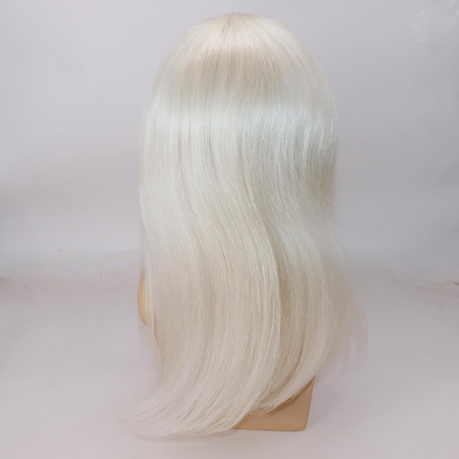 12Inch Toupee for Men 100% European Human Hair Replacement Hairpiece Swiss Lace Front Hair Systems Mono Lace PU Around 8x10Inches Mens Toupee Wig Straight Hair 60R White Color