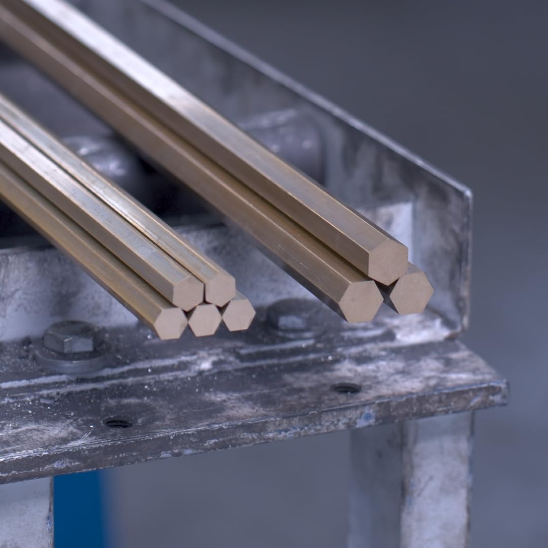 thyssenkrupp Messing Sechskant – Sechskantstange Sechskantprofil – CW614N – SW 17 mm, 2000 mm Länge