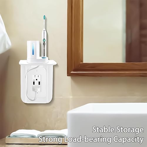 Vista 8 de Estante de salida, soporte de pared de baño con gestión de cables integrada, organizador de pared para decoración inteligente del hogar, ahorro
