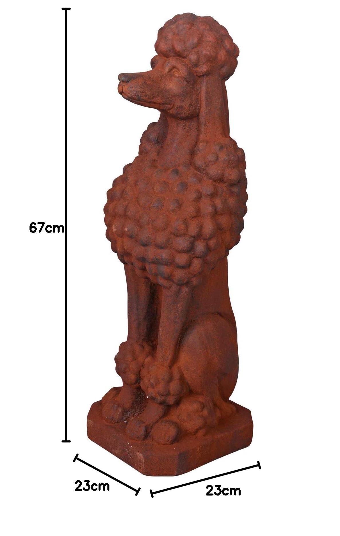 Piesa kultura Pudel rdzawa figurka pies figurka pudel figurka balkonowa 67 cm aja272 Palazzo ekskluzywna