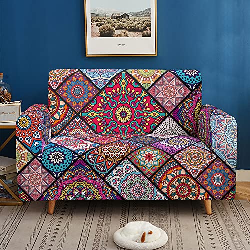 Hosima Mandala Sofa Covers For 3 Cushion Couch,Bohemian Couch Slipcover,Floral Pattern Printed Sofa Covers,Living Room Stretch Couch Covers For 3 Seater Furniture Covers #TOP2