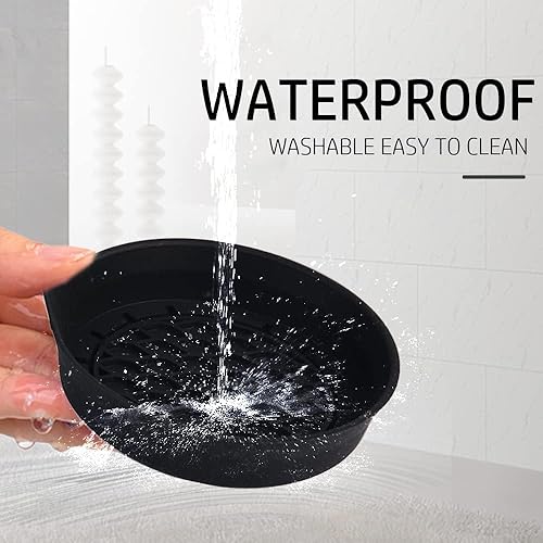 Miniatura 3 de Pincuttee Juego de 2 posavasos de silicona para automóvil, antideslizantes, color negro, 4 unidades