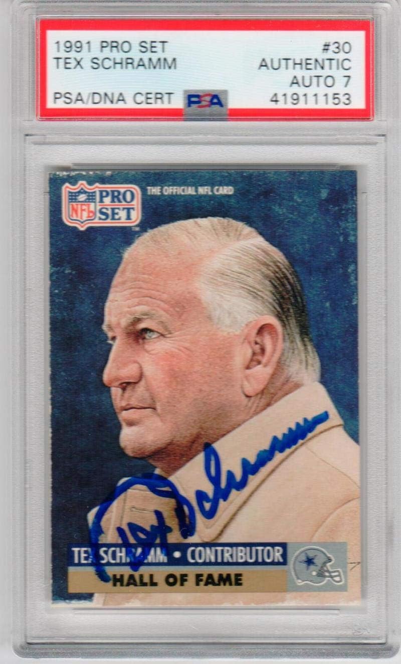 Tex Schramm signed 1991 Pro Set Card auto PSA/DNA Cowboys HOF