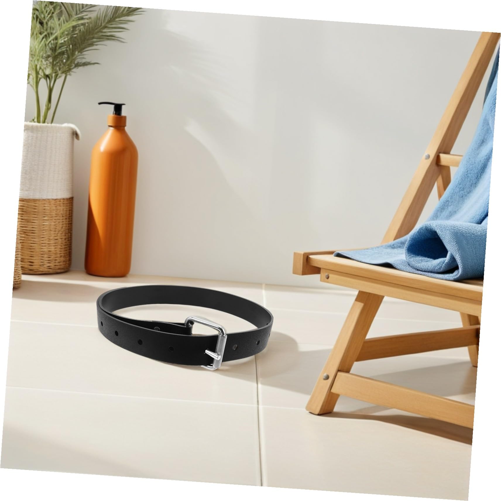 BESPORTBLE 1.3m Ceinture De Lestage pour Plongée Apnée Silicone Et Acier Inoxydable avec Boucle De Sécurité pour Sports Subaquatiques