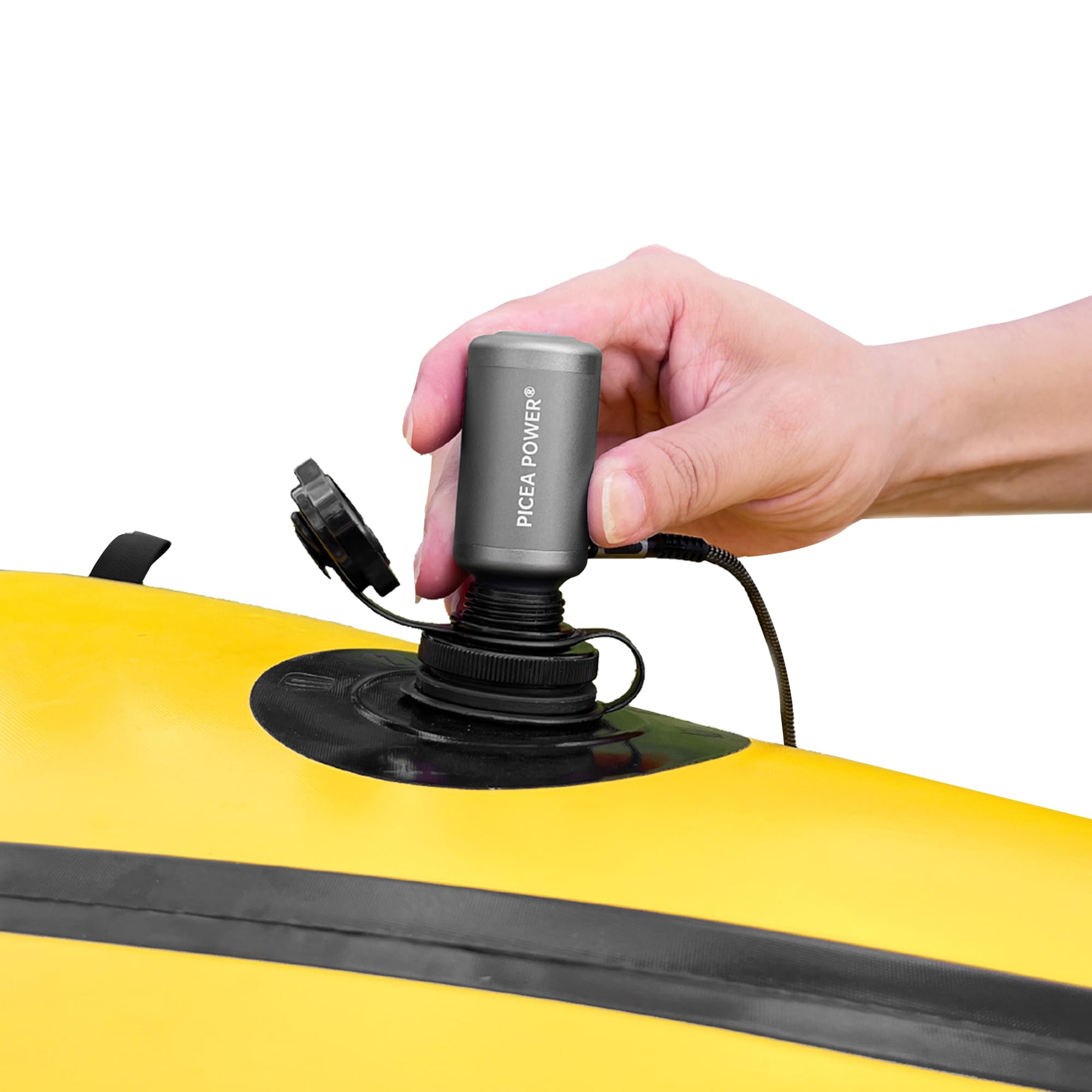 Edge TurboBean 22kPa Mini Hochdruck Luftpumpe für Aufblasbares, 420L/min & 130K RPM Schnellaufpumpen und Entlüften mit USB-C Anschluss, Tragbare Elektropumpe für Campingmatratze, Schlauchboot etc