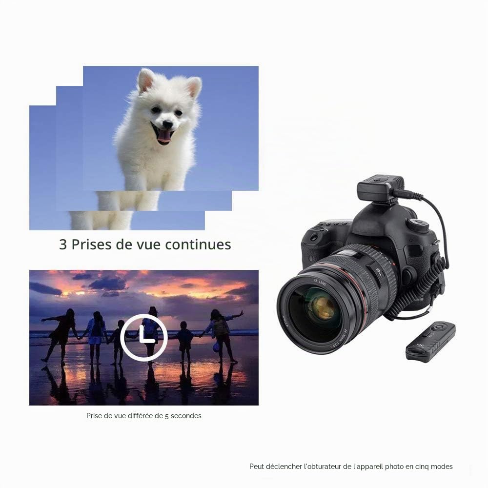 JJC JM-D Déclencheur DMW-RS1 sans Fil pour Panasonic Lumix S1 S1R S1H S5 G85 GH6 GH5 GH5S GH4 GH3 GH2 GX8 GX7 G10 G7 G6 G5 G3 FZ2000 FZ1000, Leica V-LUX2 DIGILUU2 X3