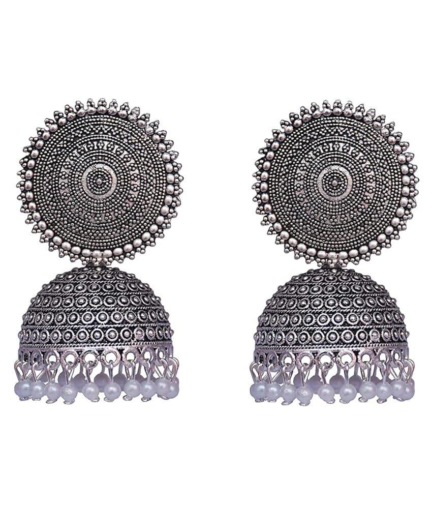 Exquisite World Bollywood Jewelry Traditional Ethnic Bridal Wedding Indian Pearl Hanging Black Jhumka/Jhumki Earrings For Women and Girls (B09TFYZQWH) Amazon Price History, Amazon Price Tracker