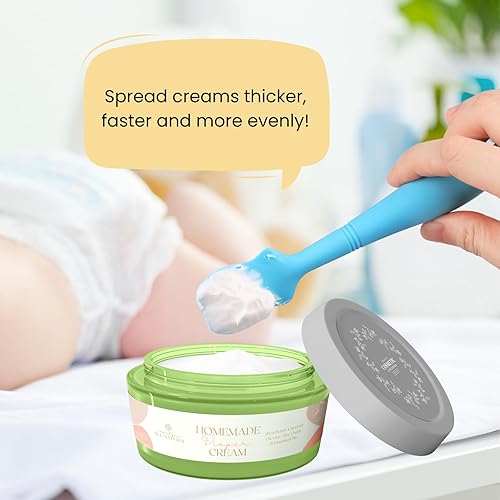 Miniatura 3 de Espátula aplicadora de crema para pañales, espátula de silicona suave para bebés con base de succión, espátula de pasta de glúteos para pasta de