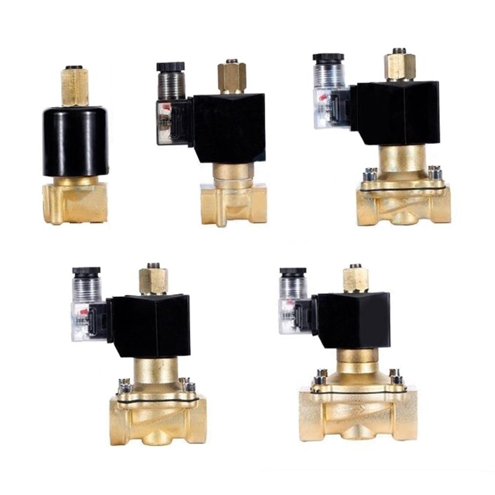 YX55POU12 Normally Open N/O Brass Electric Solenoid Valve 12V 24V 220V 110V Pneumatic 1Pcs(220v,DN25)