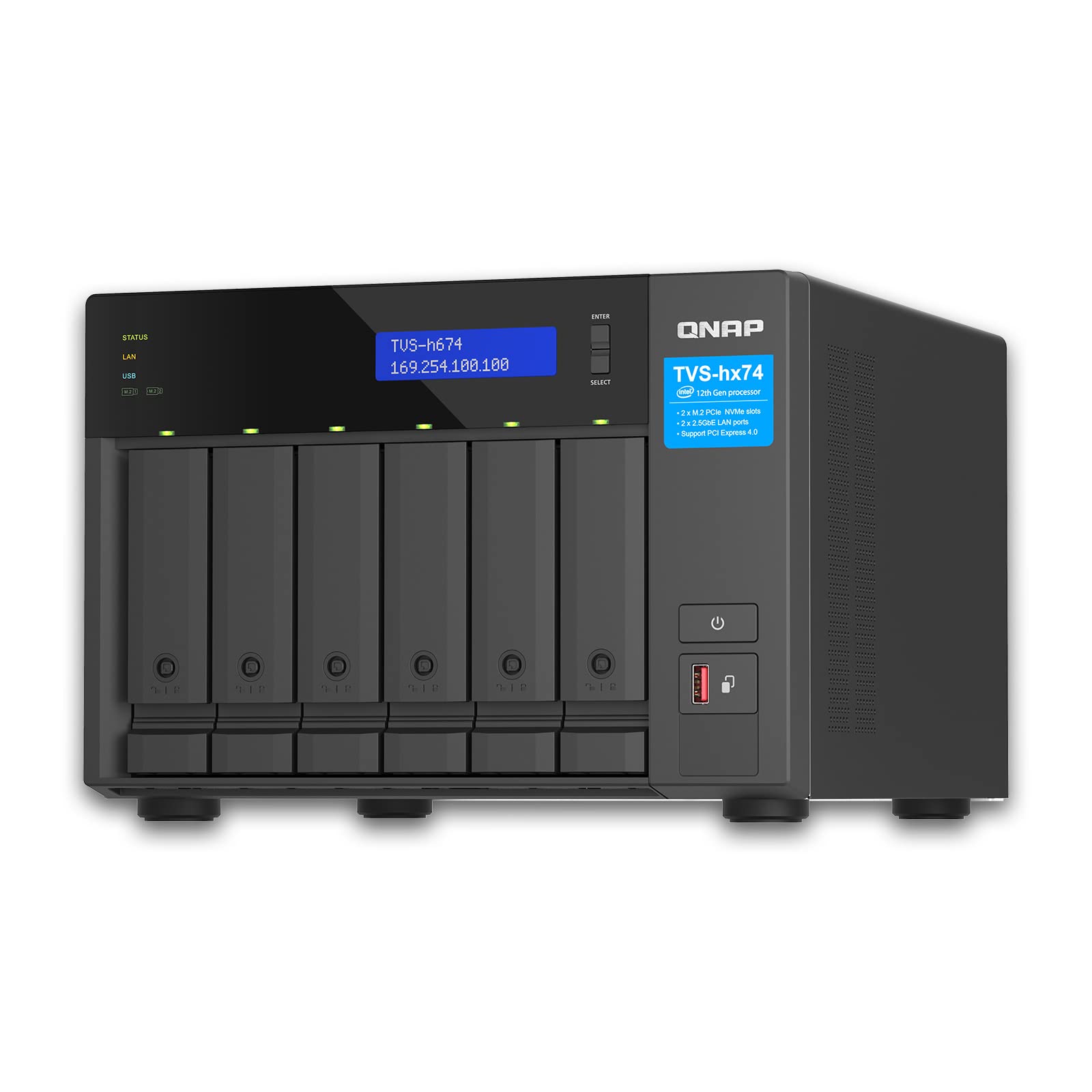 Qnap TvS-H674 - Server Nas - 6 Alloggiamenti - Sata 6gb/s