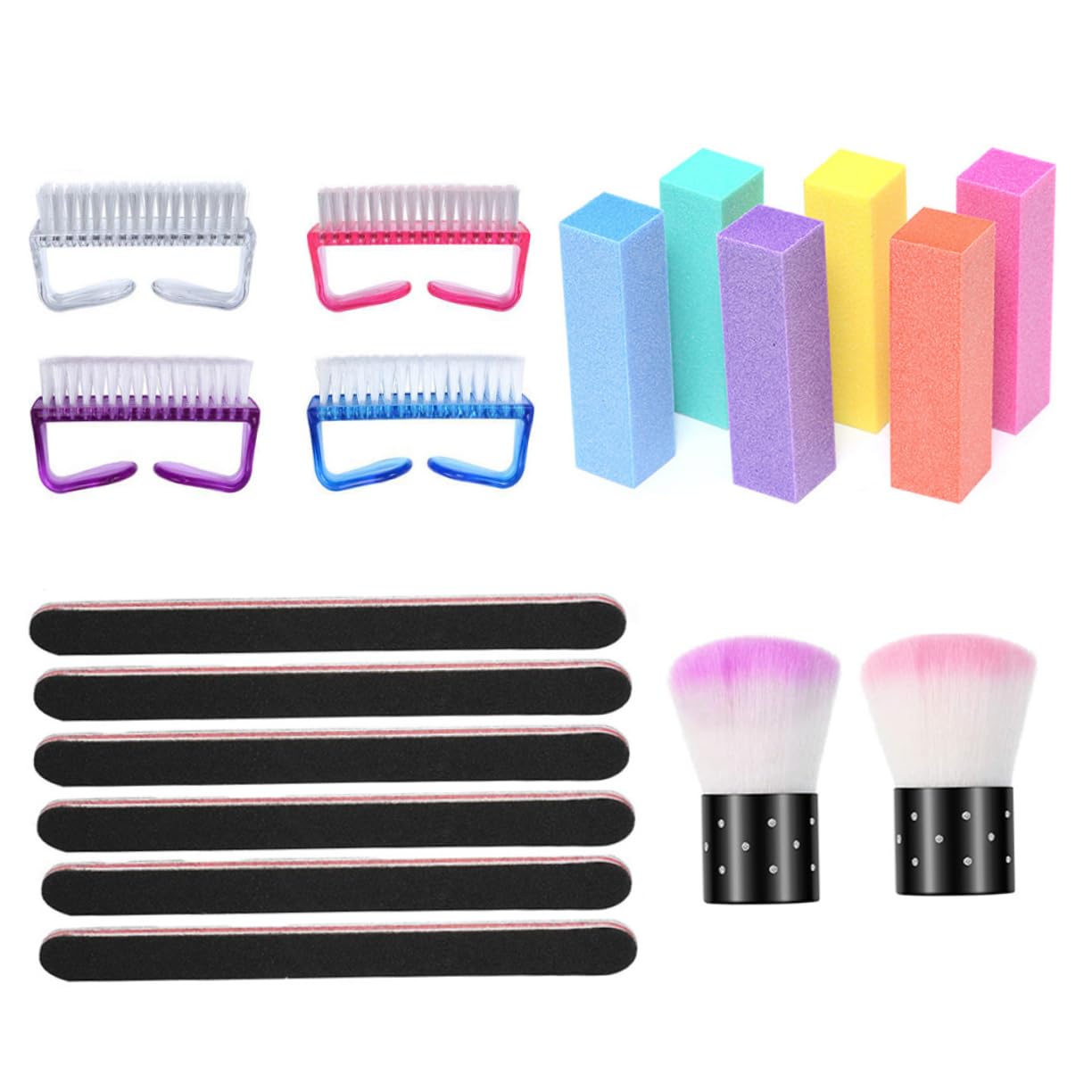 PACKOVE 1 Set Nail Art Includes Polishing Blocks Nail Files and Brushes for and Care Easy to Use and Portable for Go Manicures