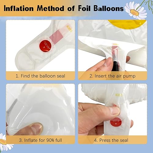 Miniatura 3 de Globos de flores de margarita, 18 globos de margaritas blancas, decoraciones de fiesta para cumpleaños, bodas, baby shower, suministros de