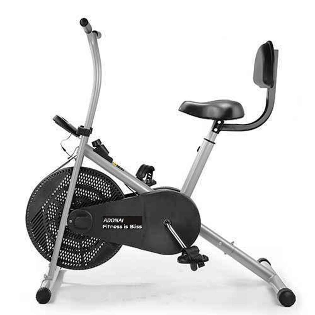 ADONAI Air Bike Exercise Cycle with Back Support, Fix/Stationary Arms for Home Gym Cardio Full Body Weight Loss Workout - Pre Semi Installation - Silver (B08LLD59TT) Amazon Price History, Amazon Price Tracker