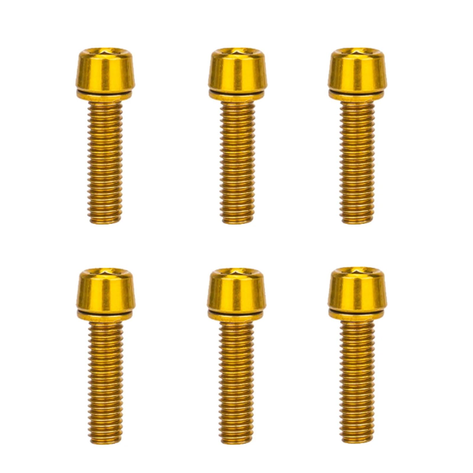 Heaiyb Gold 6Pcs/Set Bicycle Handlebar Screws M5*18Mm Stainless Steel Mtb Bike Handle Bar Stem Riser Screw In Bolts
