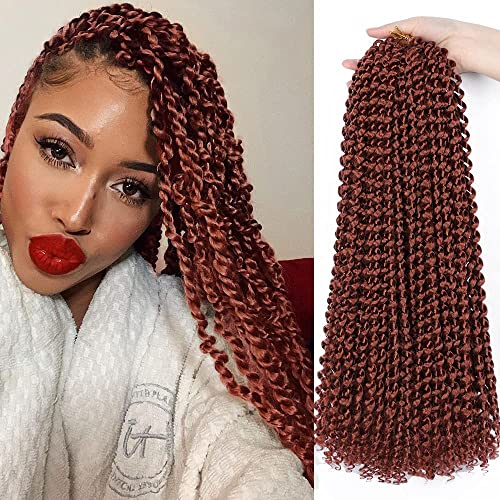 Passion Twist Hair,7 Packs 18inch Water Wave Crochet Hair for Long Bohemian Hair Tressage Cheveux YDDM Passion Twist Crochet Hair Extensions de cheveux synthétiques (350#, 7 Packs-18inch) Cover