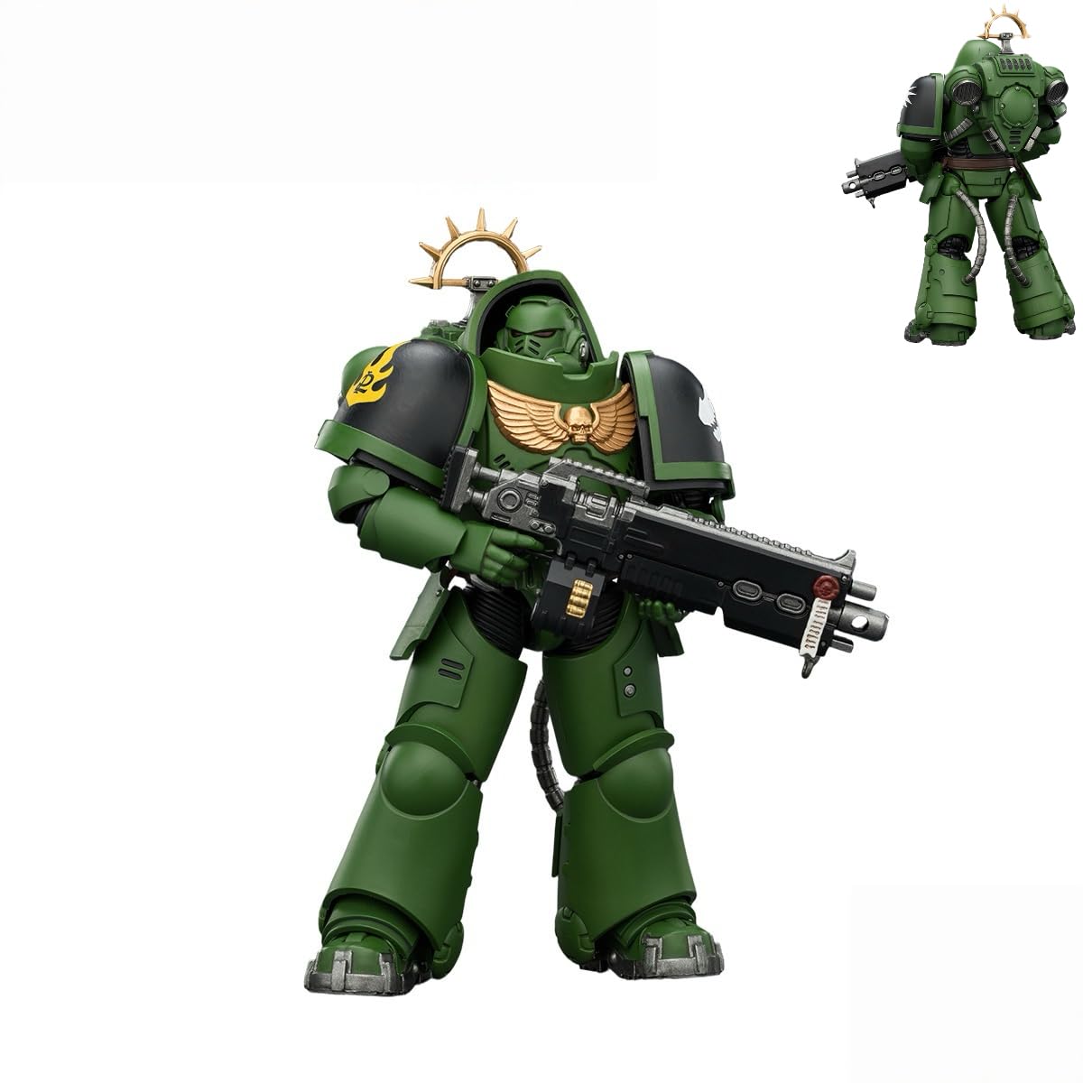 JOYTOY Warhammer 40K Game Edition Salamanders Heavy Intercessor with Heavy Bolt Rifle and Bolt Pistol 1/18 Scale Action Figure Model 15+ Collectible for Birthdays