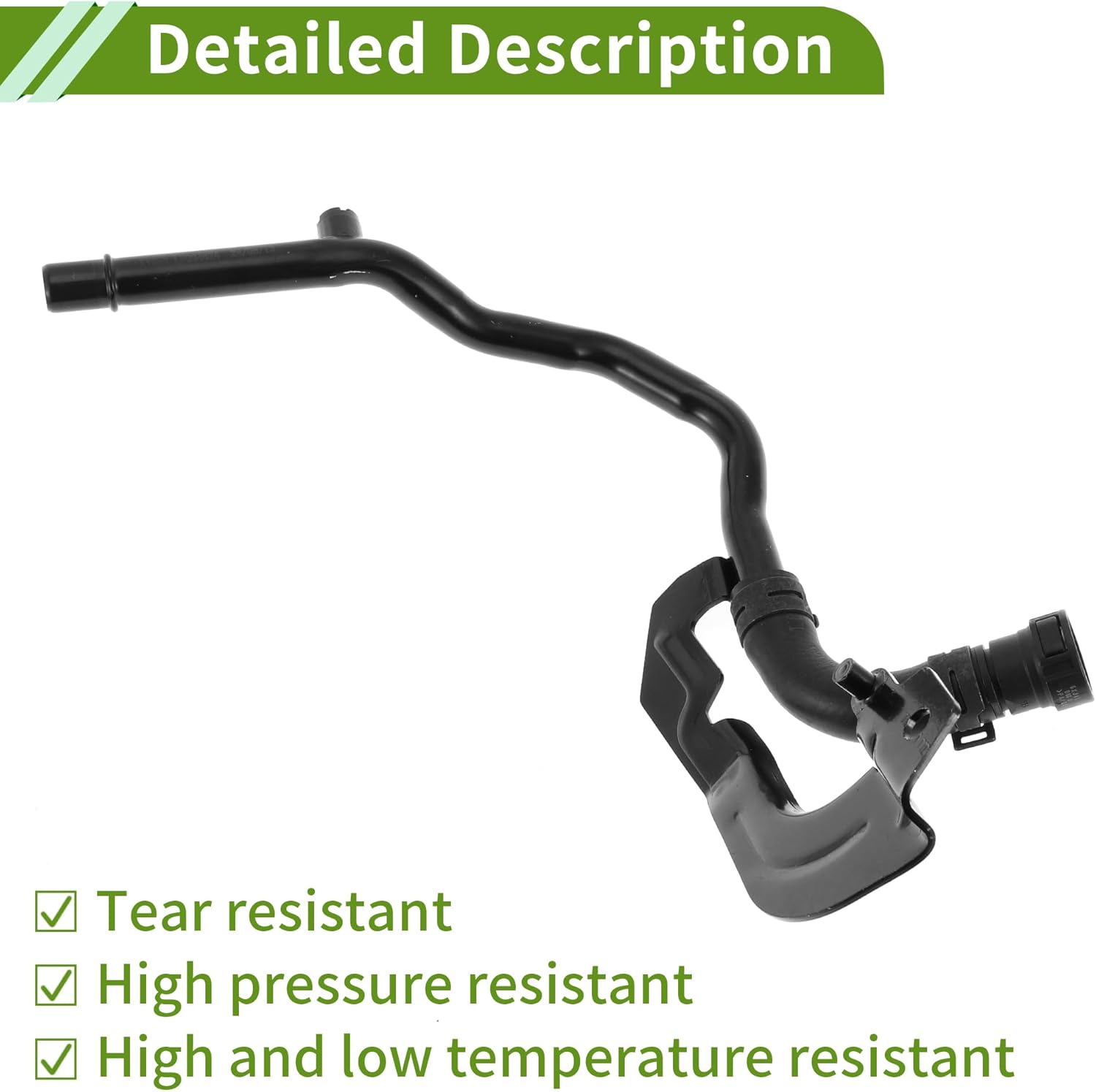 No.LR031393 Heater Hose for Land Rover LR4 2010-2016 Good Sealing Black Engine Radiator Hose Metal, Rubber 1 Pc