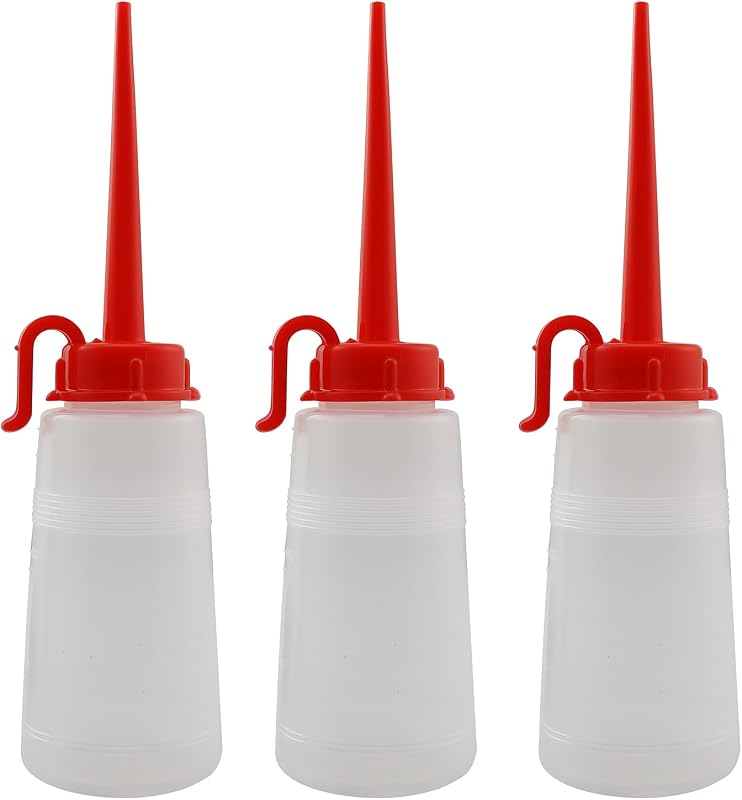 LQ Industrial 3pcs Sewing Machine Oiler 160ml Oil Dispenser with Long Angled Oil Bottle Sewing Machine Long Tip Double Needle Plastic Oil Dispenser