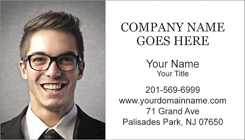 Miniatura 2 de Tarjeta de visita personalizada con imagen o logotipo, impresión de 2 lados, 500 piezas en papel pesado, cubierta de 16 pt (papel de 12.35ozm), sin