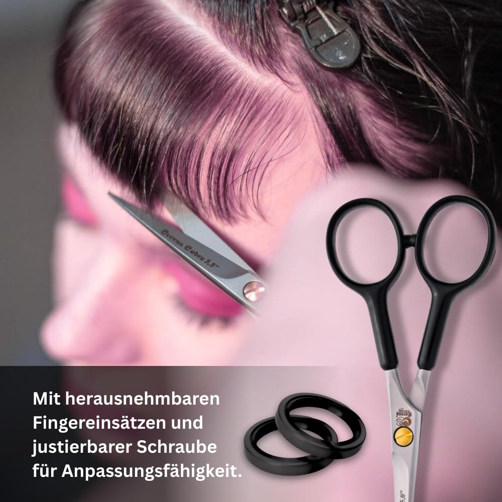 Cerena® – Friseurschere Academy aus Edelstahl mit einseitiger Mikroverzahnung – Haarschere Solingen, Haarschneideschere, 5,5" - 14 cm