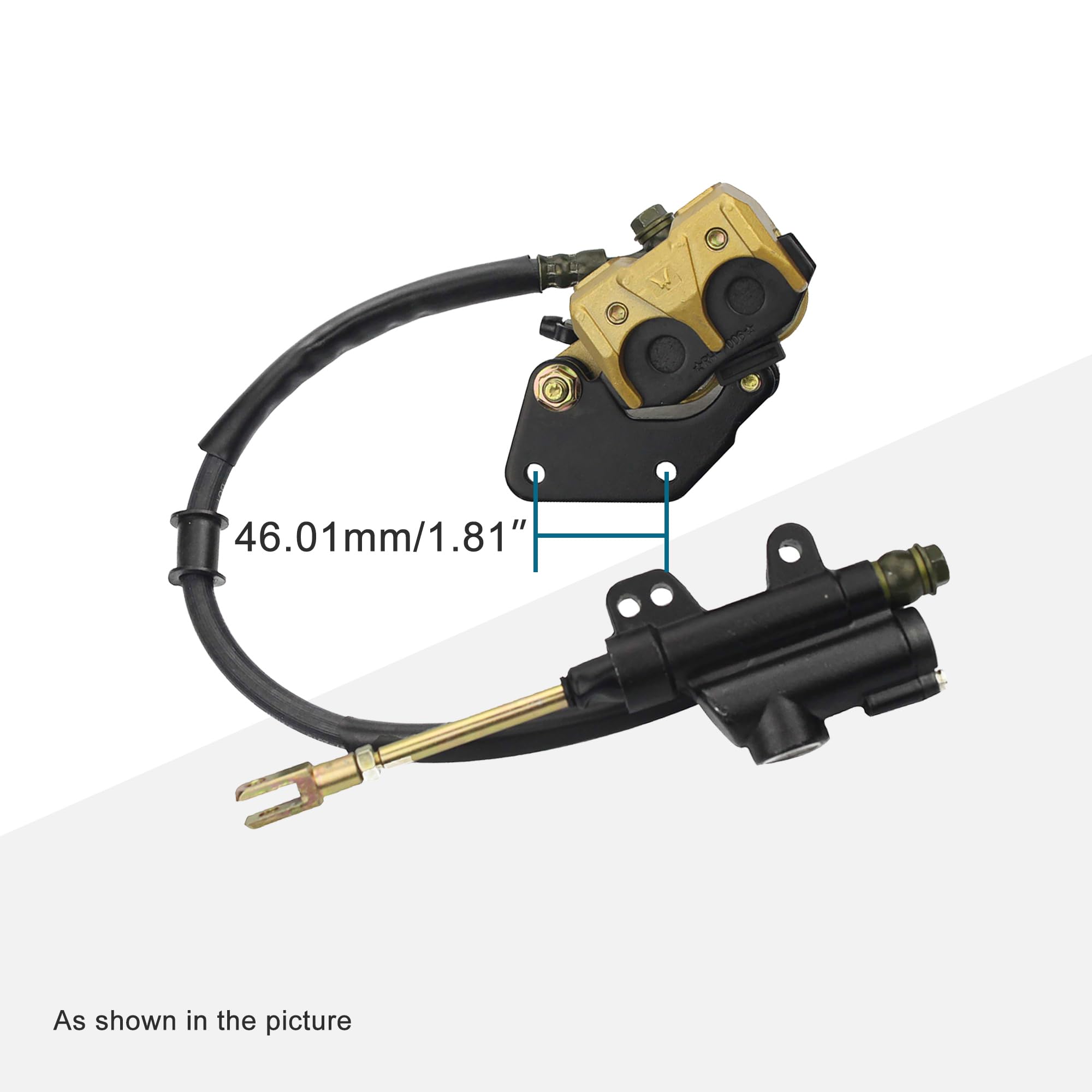 GOOFIT Conjunto De Cilindro Maestro De Freno De Disco Trasero Con Pastillas De Freno Reemplazo Para VehíCulos Todoterreno Atv De 50cc 70cc 90cc 110cc 125cc