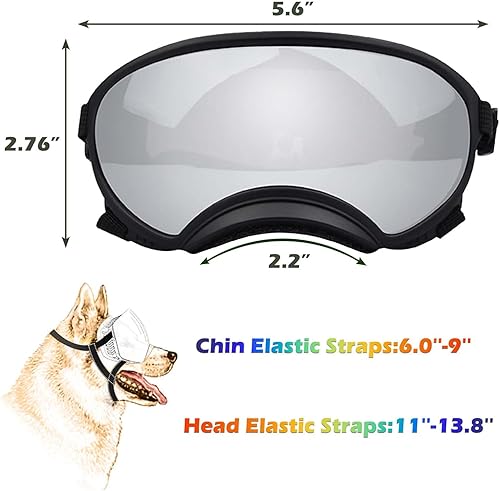 Miniatura 3 de Gafas de sol para perros pequeños con correa ajustable protección UV, gafas de sol para perros y cachorros, adecuados para perros pequeños,
