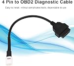 OBD 4 Pin Diagnostic Cable, Universal OBD2 Motorcycle Scanner Adapter, Full Diagnostic Cable for Bike ATV
