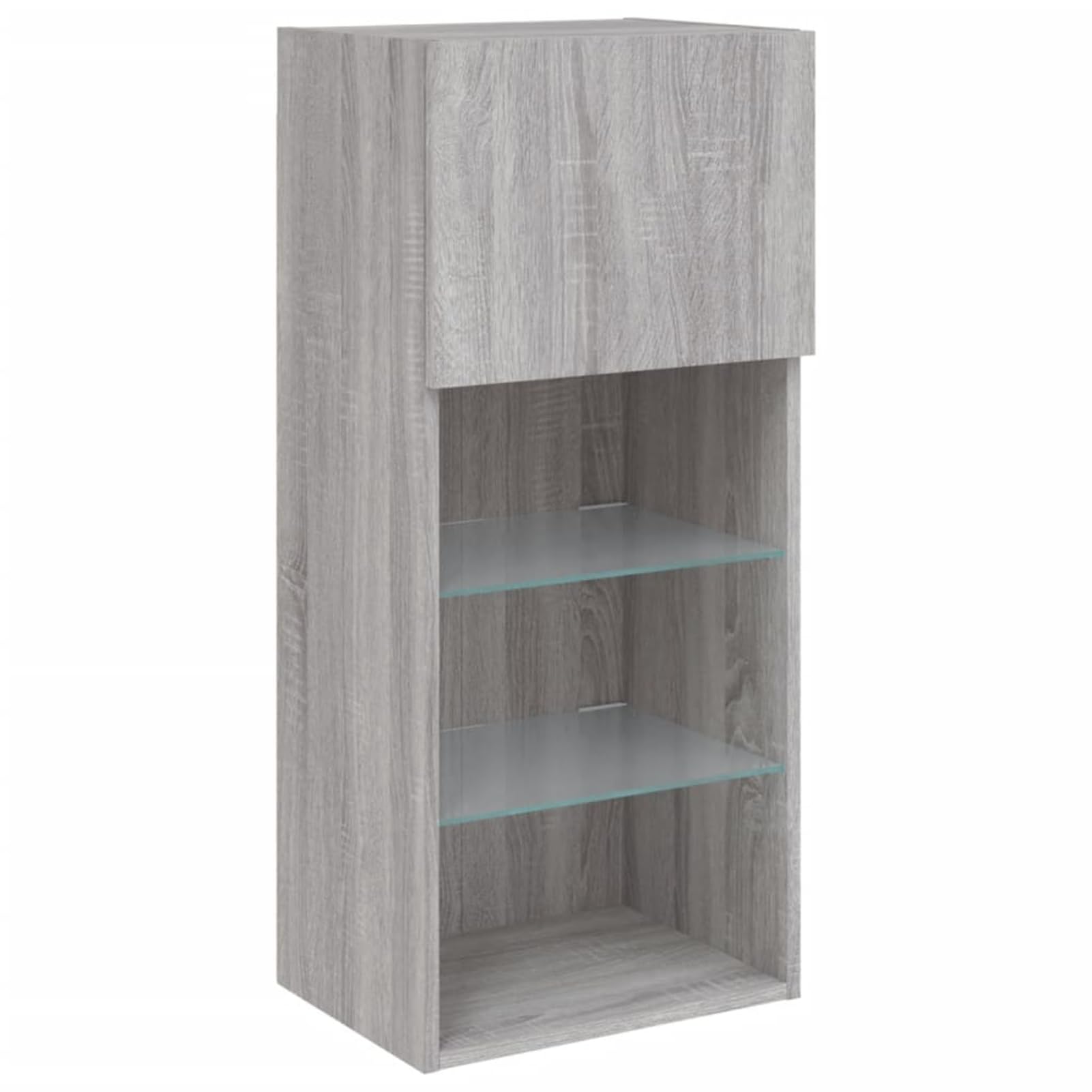 Gecheer TV-Schränke mit LED-Leuchten 2 STK. Grau Sonoma 40,5x30x90 cm, Moderne TV Lowboard Wohnwand Fernsehschrank für Home-Cinema Gamerzimmer Wohnungen Büro837054