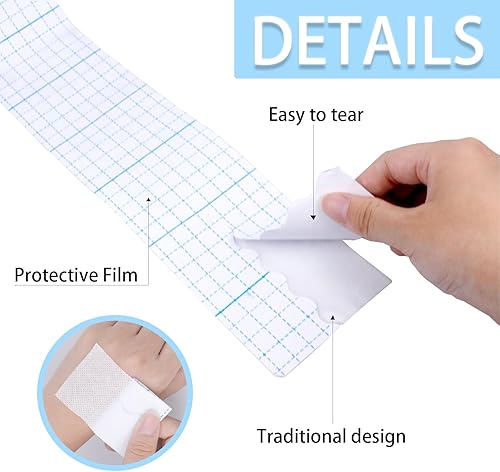 Miniatura 5 de 2 rollos de cinta elástica no tejida de 10.9 yardas, vendajes adhesivos no tejidos, cinta de vendaje transpirable (1.96 pulgadas, 3.14 pulgadas)