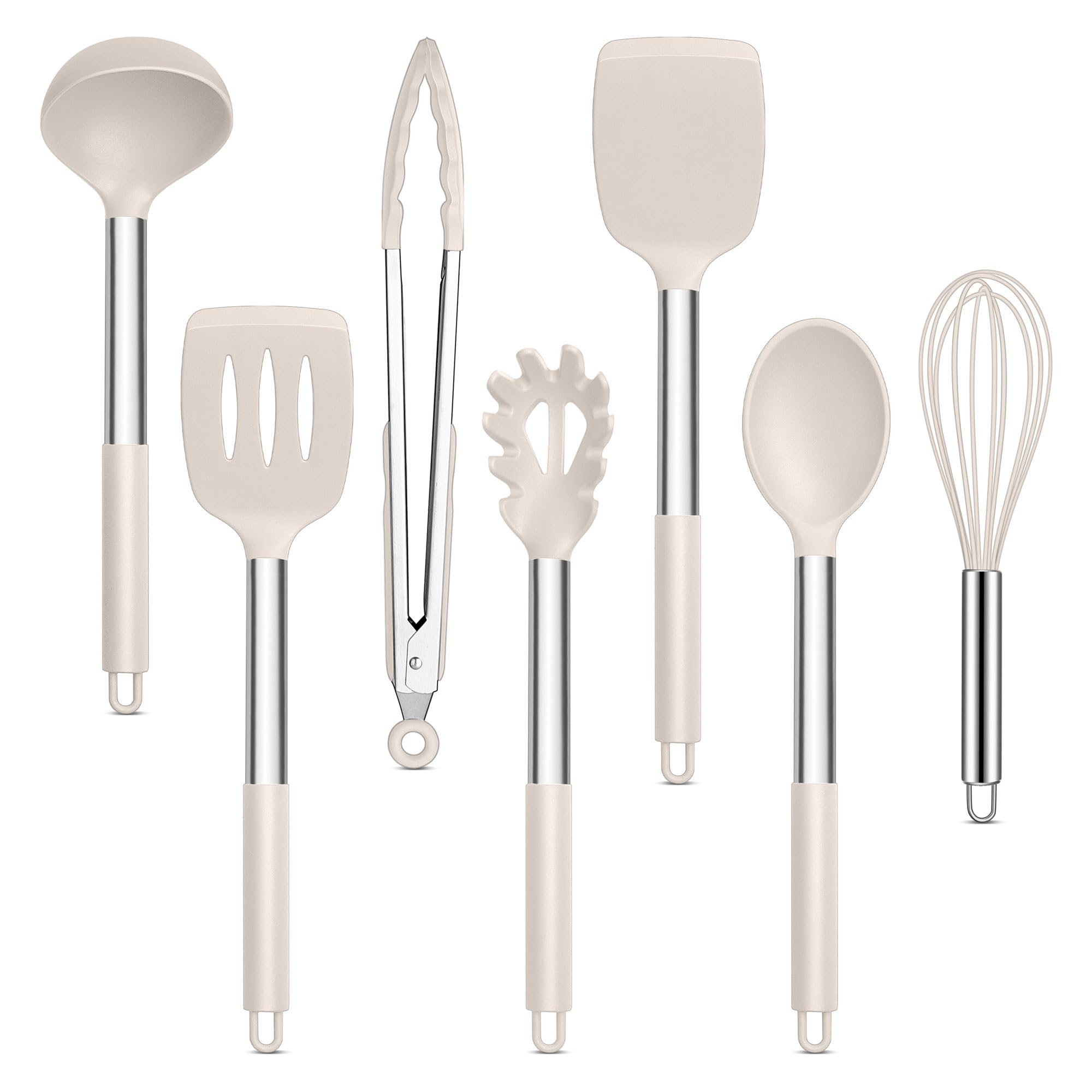 TeamFar Silikon-Küchenutensilien Set 7-teilig | Hitzebeständig Bis 230°C, Kratzfest, Spülmaschinengeeignet