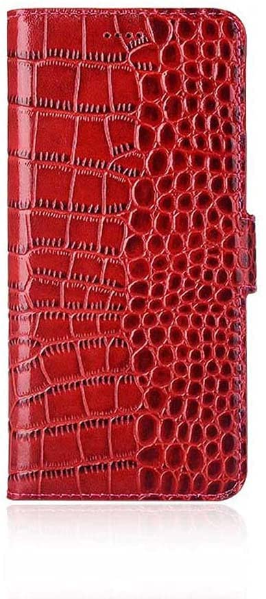 Étui à rabat iPhone 12 Pro KANUZ antichoc rouge avec fentes pour cartes bancaires