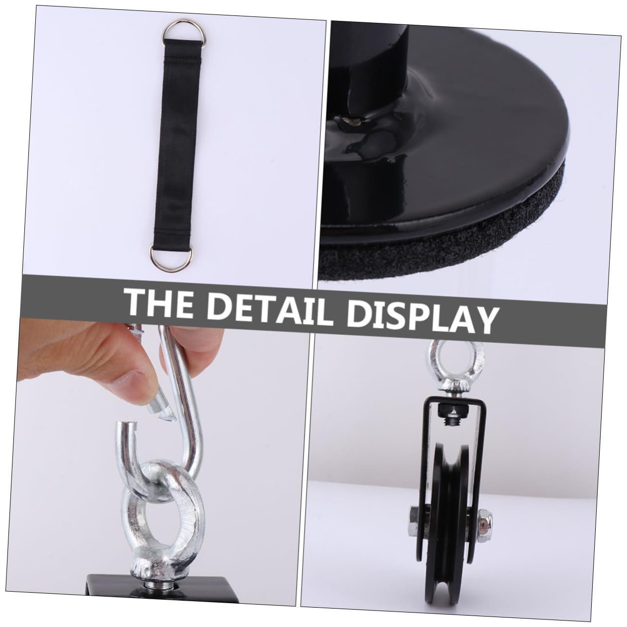 INOOMP Kit de Poleas de Entrenamiento DIY de Metal Negro 1 Juego | Sistema de Alta Resistencia, Ligero y Fácil de Instalar, para Entrenamiento de Fuerza en Casa