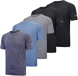 fovdtaa 5 Pack Mens Short Sleeve Crew Neck Gym T Shirt Workout Running Tops Mens Breathable Athletic Shirts Short Sleeve S...