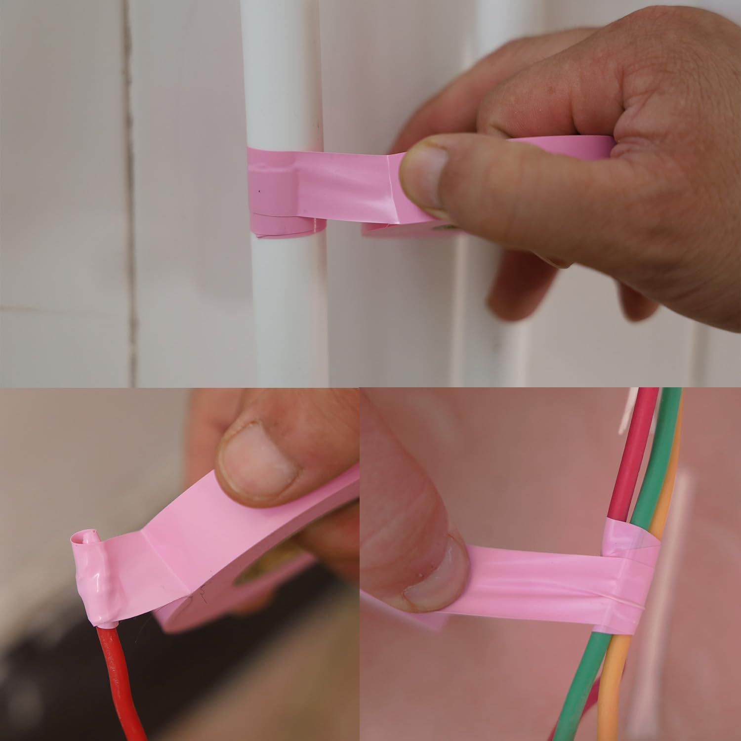 Lichamp 10-Pack Pink Electrical Tape Waterproof, 3/4 in x 66ft, Industrial Grade UL/CSA Listed High Temp Electrical Tape Pink Electric Super Vinyl