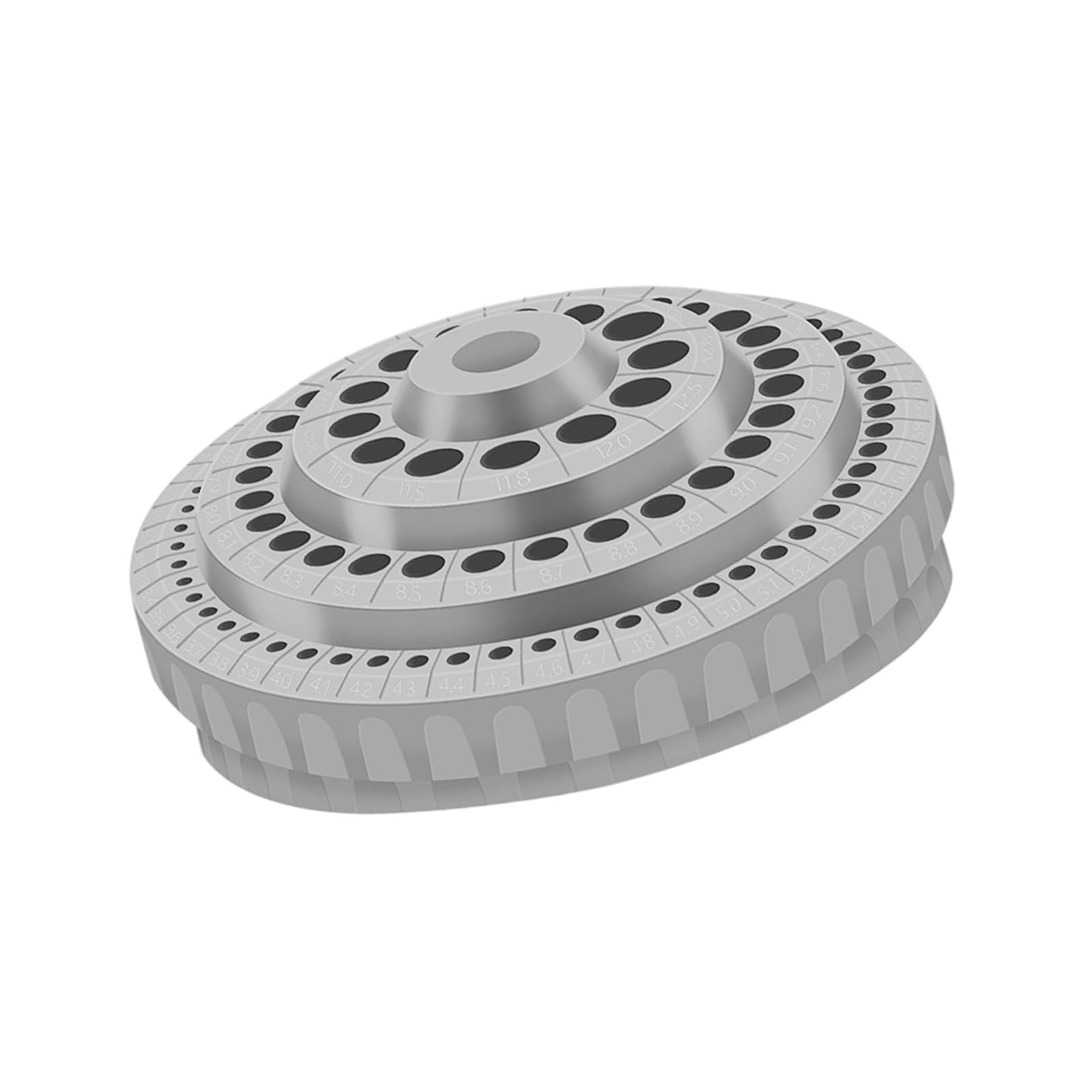 Woedpez Grey Rotating Bur Holder Drill Bit Storage Box Organizers With Antislip Base Space Efficient Workshop Tool Drill Bit Holder