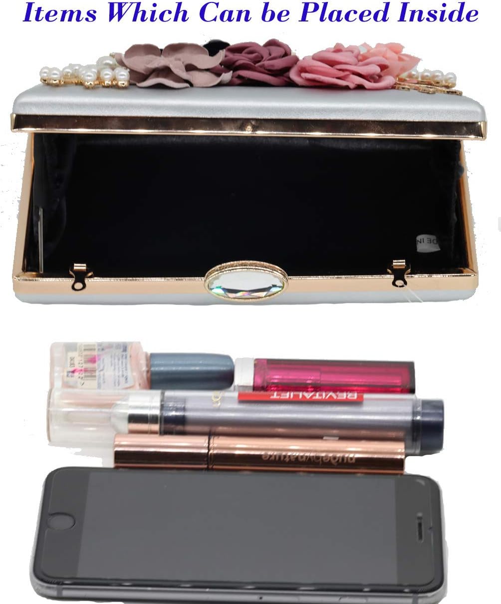 Amaze Flower Clutch Purse for Women Floral Evening Bags for Wedding Bride Formal Party