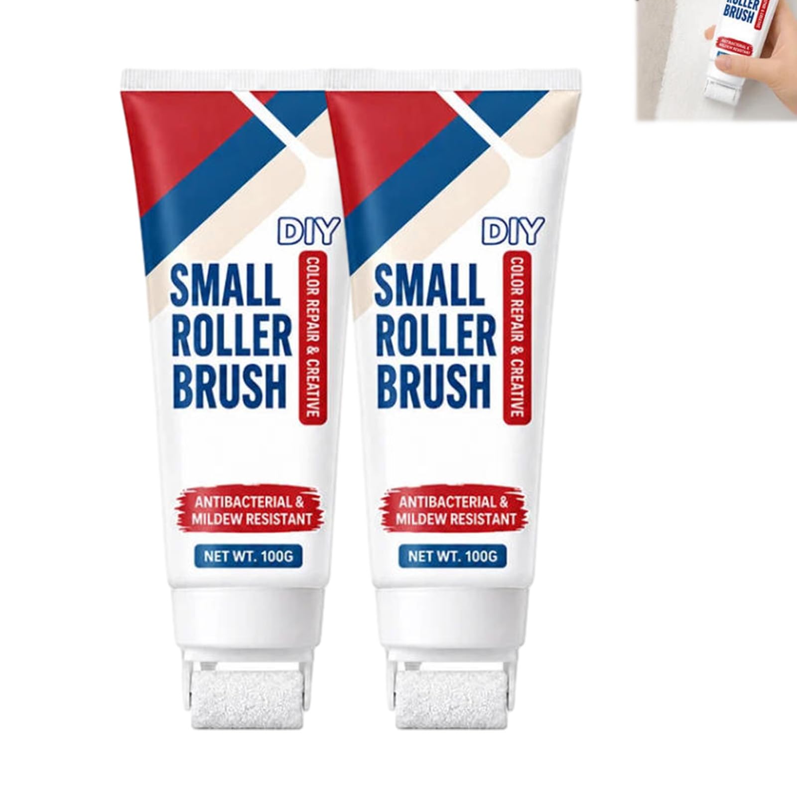 Waterproof Wall Repair Paste with Integrated Small Roller Brush，2PCS