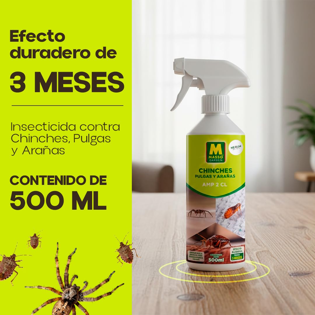 Insecticida contra CHINCHES, PULGAS Y ARAÑAS 500 ml Listo para su Uso MUY EFICAZ | Efecto durante 3 meses tras su aplicación | Sin Olor ni Manchas en Tejidos | Nexum Market (1)