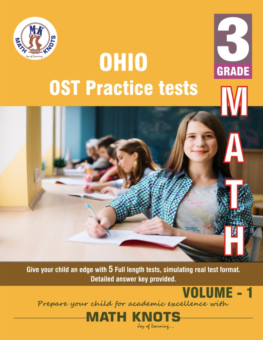 OHIO (OST) , 3rd Grade MATH Practice Tests ,Volume 1