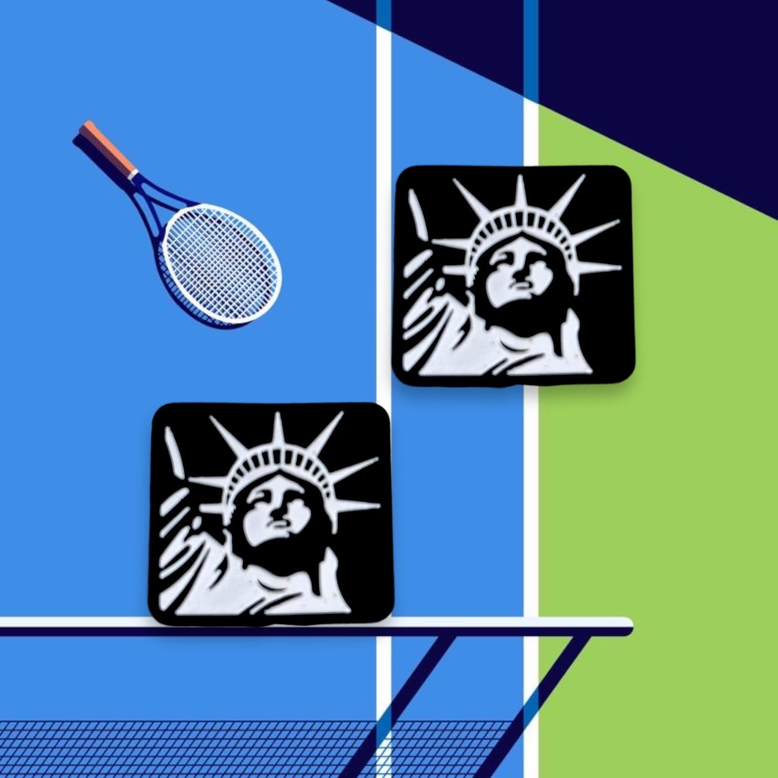 KOZUKI Tennis Shock Absorber Cute, Cute Tennis Racket Dampeners, Tennis Racket Shock Absorber Pink, Animal Tennis Dampeners Set 0f 2 for Adults for Kids (NY)