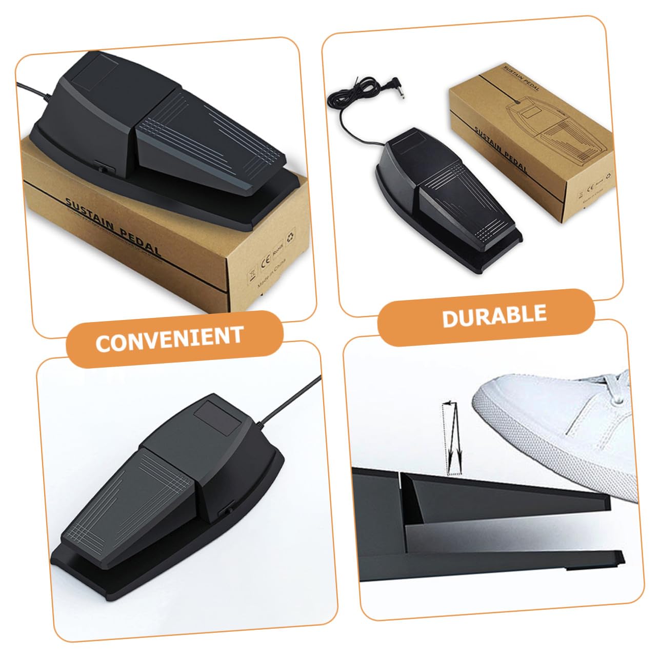 Pedale Sustain per Pianoforte Digitale e Tastiere Midi Pedale di Sostegno Non Scivoloso per Pianola e Sintetizzatori Accessorio Professionale per Musicisti e Principianti