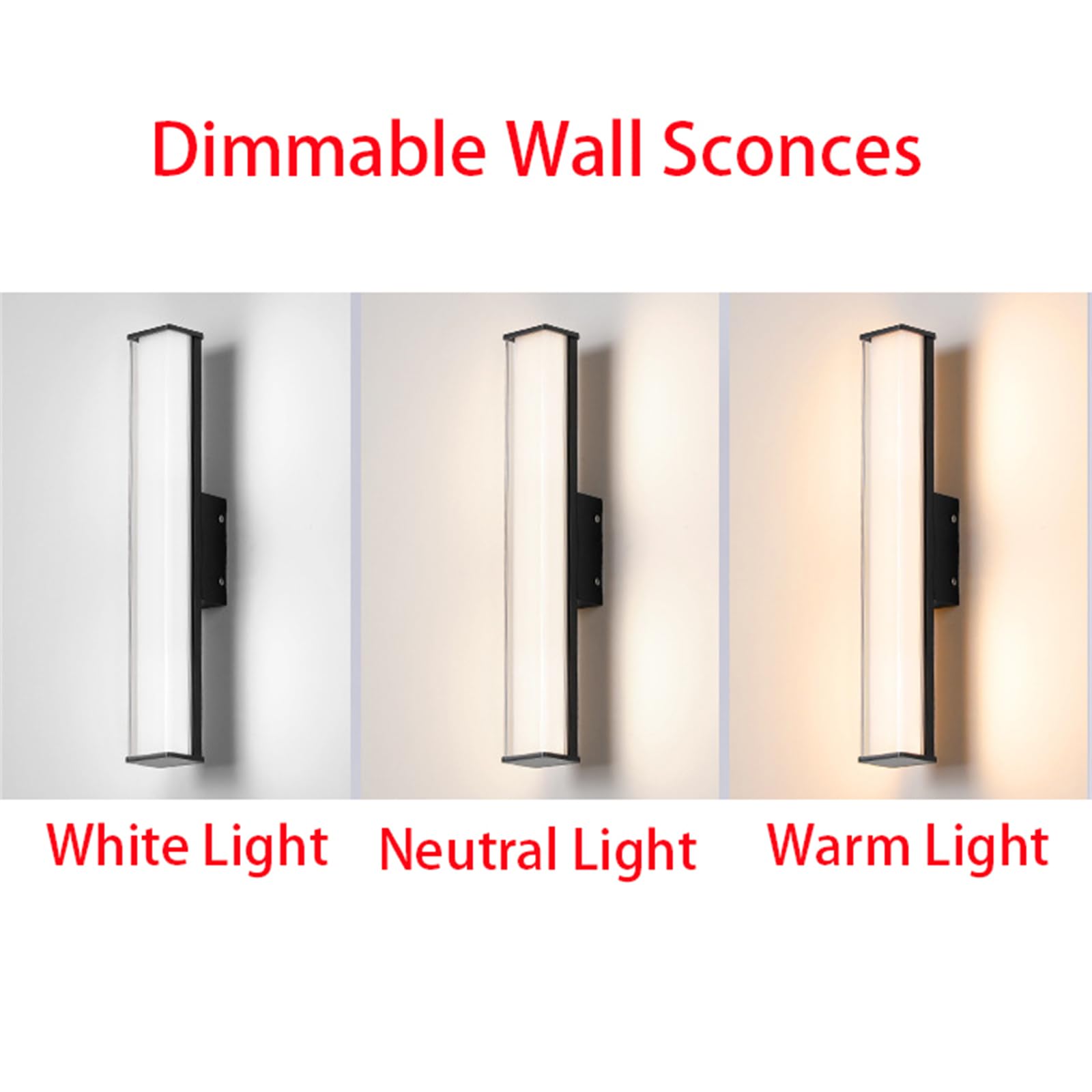 LED Lange Villa Wandleuchte Dimmbar Außenwandleuchten mit Fernbedienung Wasserdicht IP65 Wandlampe Innen Aussen Schwarze Wandbeleuchtung Porch Gärten Terassenbeleuchtungen (Dimmbares Licht,150CM)