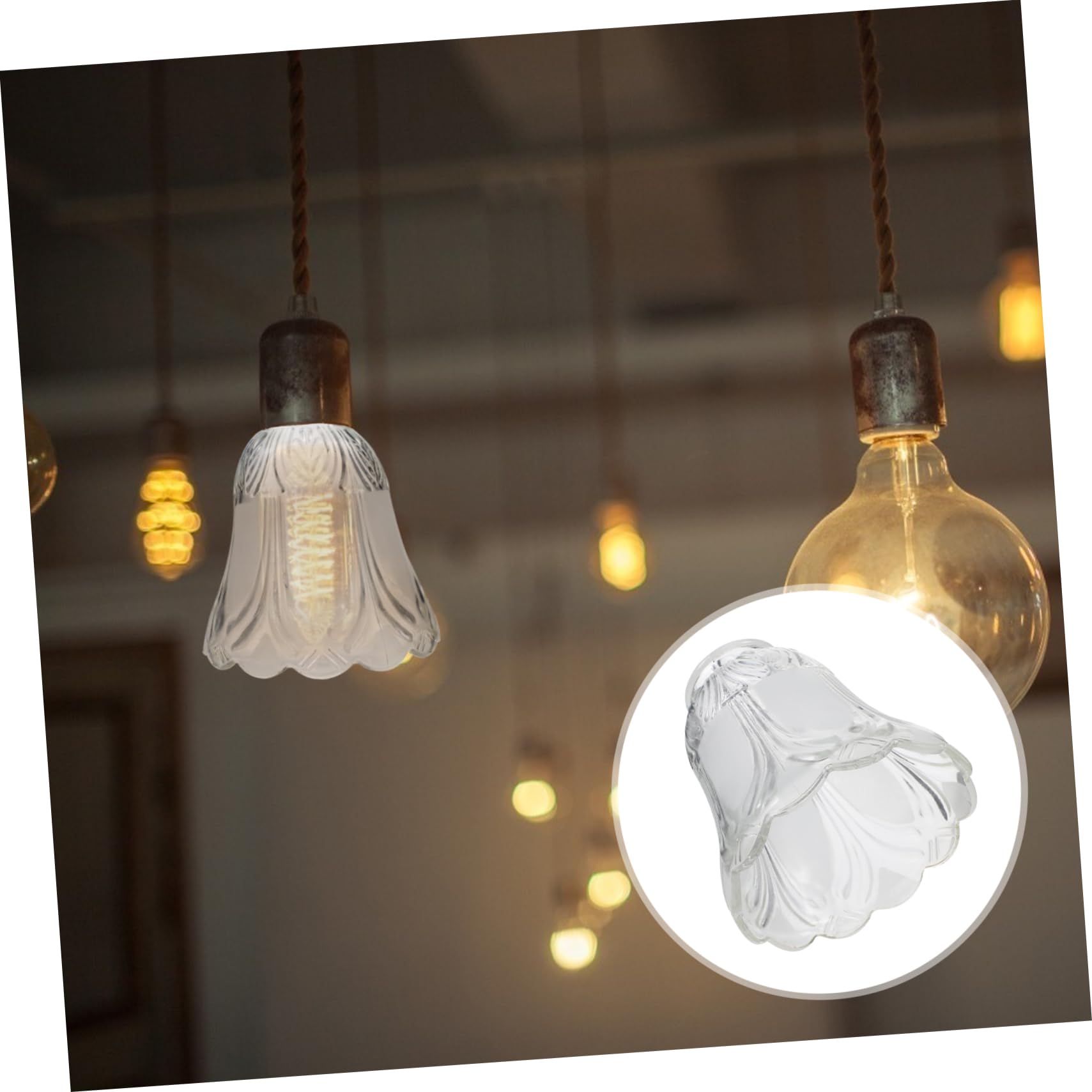 E27 Glaslampenschirm Transparent, 2 Stück Ersatzschirm für Leuchte