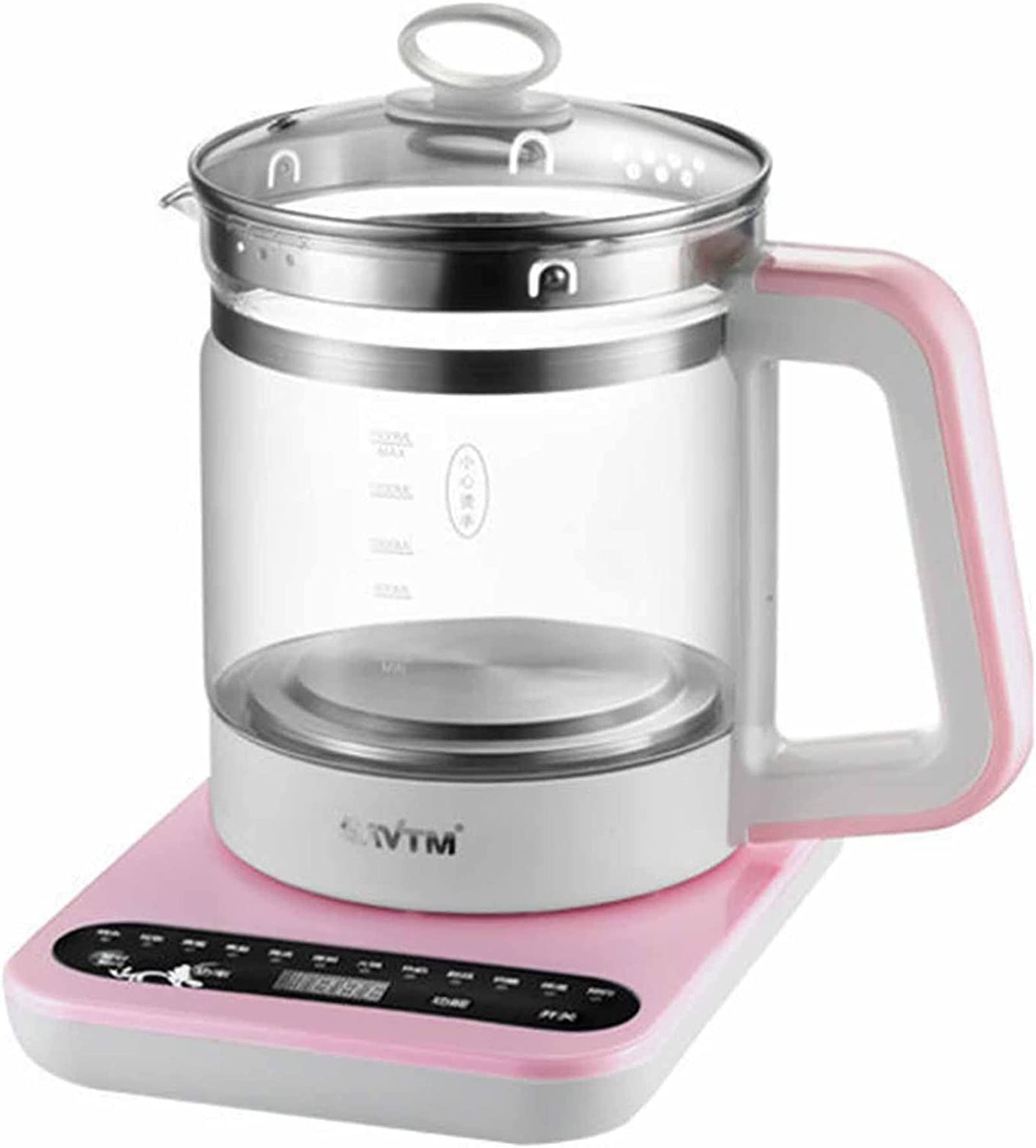 hervidor de cristal, Tetera eléctrica multifunción for cocinar té, sopa y flores, estofado eléctrico automático, olla tipo Nido de Pájaro, Hervidor