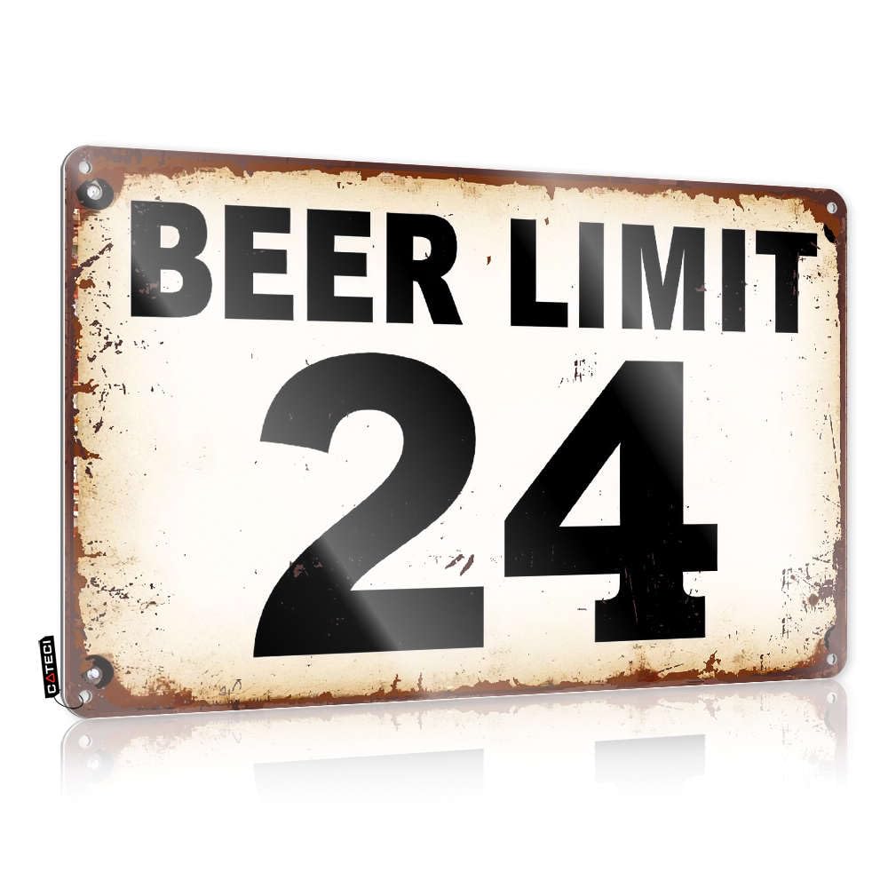 Fzfn Colour Matal Sign Stuff For Bedroom Vintage Wall Decor | Beer Limit 24 Country Reusable For Beach Home Decoration(30X40cm)