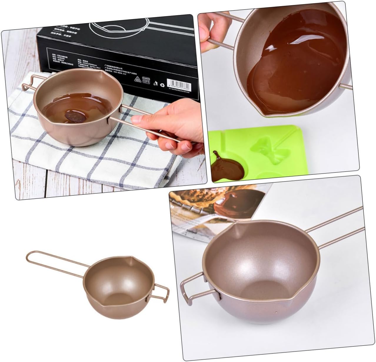 Chocolate Melting Pot with Handle, Carbon Steel Butter Warmer