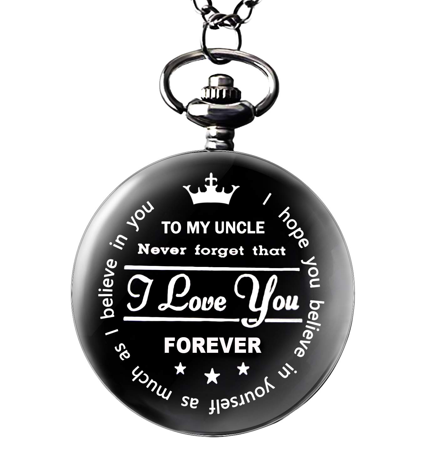 Udaney to My Uncle Pocket Watch Black Watch Gifts for Uncle from Nephew Niece