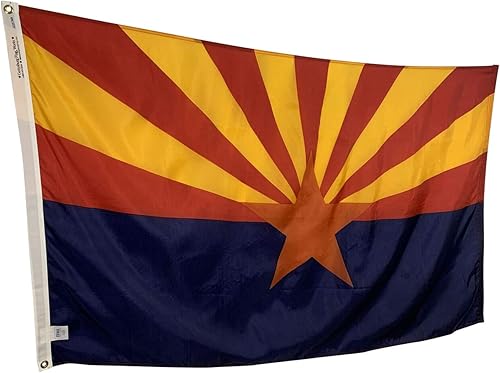 Miniatura 2 de Bandera del estado de Arizona de 6 x 10 pies, nailon para todo tipo de clima y costuras reforzadas para el extremo de la mosca, fabricado en Estados