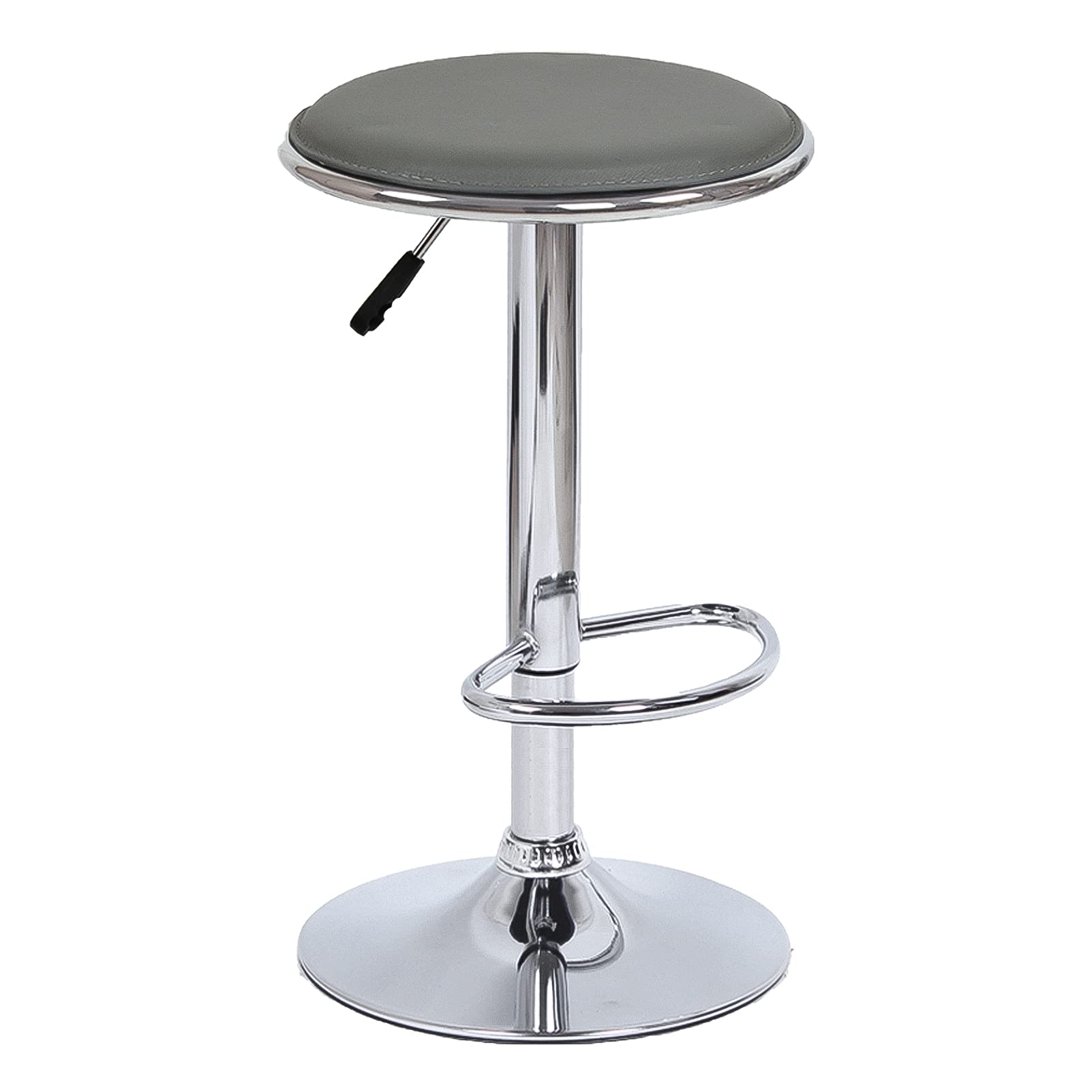 IUokLU Modern Round Swivel Bar Stool with Adjustable Height for Bar Counters Certified Air Rod Rotatable Seat Surface Sleek Design for Comfortable Sitting(Grey-1 Size)