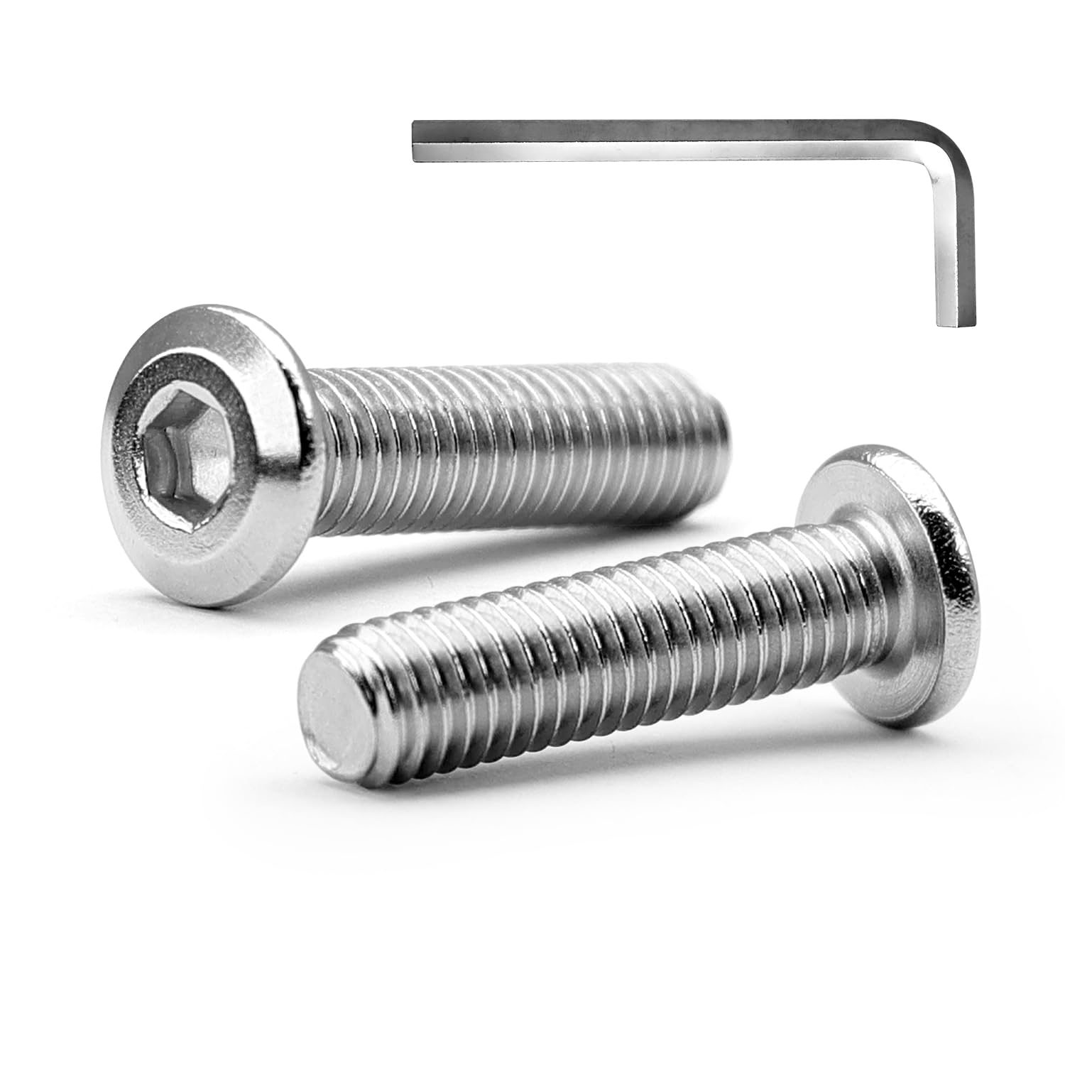 MINHER 20 Sätze M6 x 30mm Schrauben,Flachkopfschrauben, A2 V2A Edelstahl Flachkopf-Innensechskantschrauben für Möbel(mit Innensechskantschlüssel)